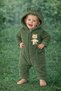 Winter Sweet Teddy Bear Figured Hooded Plush Zippered Baby Jumpsuit - 5