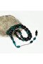 Turquoise-Black Crimped Amber Prayer Beads (7×11 mm) - 5