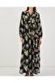 Women's Patterned Long Hijab Dress 2585 - K. Black - 5