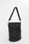 Women's Monogram Black Belt Detailed Bucket Model Shoulder and Crossbody Bag Carla - 6