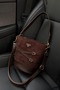 Women's Brown Suede Belt Detail Bucket-Style Hand, Shoulder and Crossbody Bag Carla