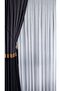 Checkered Tulle Curtain, Heavy Weight, 1/3 Dense Pleats, Wrinkle-Resistant, No Ironing Needed, Suitable for Any Room - 7