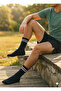 Pack of 10 Black College Athlete Socks with White Stripes - 3