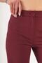 High Waist Flare Relaxed Fit Burgundy Trousers - 5