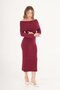 Mega Madonna Collar Burgundy Knitwear Dress - 3