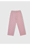 Girl's White Mix Top and Printed Bottom Patterned Pajama Set - 6