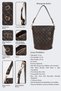Women's Monogrammed Coffee-Colored Buckle-Detail Bucket-Style Handbag, Shoulder, and Crossbody Bag Carla - 8