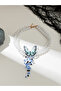 Blue Butterfly Pearl Choker Necklace - 2