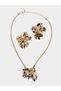 Gold Flower Necklace and Earrings Set - 2