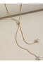 Faux Pearl Drop Gold Chain Necklace - 3