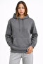 Women's Smoked 3 Thread Cotton Hooded Sweatshirt Basic Hoodie with Kangaroo Pocket