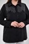 Plus Size Women's Stone Detailed Shirt Black - 5