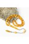 Hareli Yellow Crimped Amber Prayer Beads (7×11 mm) - 4