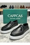 Genuine Leather Black Napa Handmade Casual Men's Shoes 1903-Paris - 3