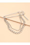 Silver Layered Chain Brooch
