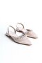 Women's Cream Skin Satin Stone Open Back Elastic 2.5 cm Short Block Heels - 3