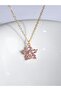 Pink Zircon Stone Flower Necklace - 3