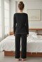 Cotton long sleeve bow detail pajama set 4454 - 3