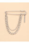 Silver Layered Chain Brooch - 2
