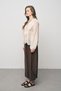 Women's Pastel Transparent Silky Shirt with Flywheel Detail - 2