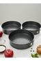 Clamp Cake Mold Set of 3, Metal Non-Stick Pastry Mold, Removable Base, Cheesecake Mold