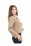 Women's Tie-Up Short Cashmere Milk Coffee Jacket - 3