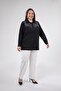 Plus Size Women's Stone Detailed Shirt Black