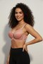 Salmon Pink Lace Underwire Supported Bra - Padded Stylish Design Everyday and Special Occasion Bra - 2
