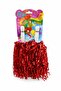 Ponpon Metallic Shiny Burgundy Cheerleading Stick Durable Lightweight Cheer Pompom 2 Pairs - 2