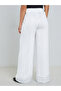 Women White Striped Wide Leg Trousers - 4