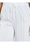 Women White Striped Wide Leg Trousers - 3
