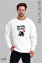 Unisex Forever Printed Crew Neck Hoodless Oversized 100% Cotton Combed Cotton Sweatshirt