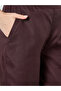 Women Brown Linen Blend Wide Leg Trousers - 3