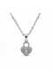 Women's Necklace with Lock Detail and Stone Heart Figure - 2