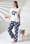 Women's Printed Pajama Set – Top & Bottom Set – Comfortable Loungewear – Soft Cotton Fabric - 5