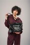 17922 Black Knitted Detailed Chain Strap Shoulder Bag – Stylish and for Daily Use - 3