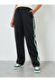Women Black Wide Leg Joggers with Side Stripe - 3