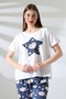 Women's Printed Pajama Set – Top & Bottom Set – Comfortable Loungewear – Soft Cotton Fabric
