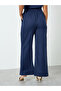 Women Navy Blue Wide Leg Trousers - 4