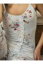 Women's V-Neck Short Sleeve Front Lace-Up + Capri Patterned Cotton Pajama Set - 5