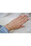 Blk240 Stone-Embellished Heart-Formed Fine Chain Bracelet (16 cm + 3 cm Extension)