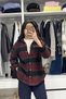 Fishbone Pattern Colorful Plaid Lumberjack Shirt - Red Black Red-Black