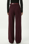 Belted Wide Leg Stretchy Knitted Trousers Lzv0045 Bordo - 4