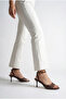 Women's Thin Heeled Sandals Brown Leather Round Toe Ankle Strap - Stylish Comfortable Office-Night Out - 4