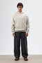 Oversize Embroidery Detailed Hoodie Beige - 2