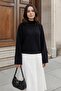 Bat Sleeve Black Knitwear Sweater - 5