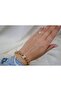 Blk234 Zircon Stone Medium Plate Gold Bracelet (19 cm + 3 cm Extension) - 2