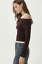 Open-Shoulder Athlete Viscose Blouse Llw0005 Mürdüm Ecru - 4
