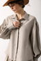 Stone Balloon Sleeve Hidden Placket Woven Shirt Alc-X15199 - 3