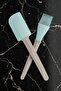 Silicone Spatula and Egg Brush Beige Blue 26 cm